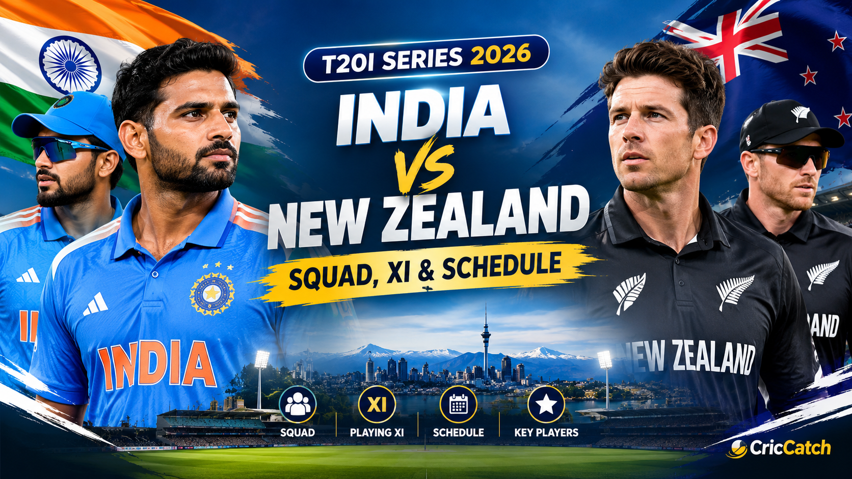 India vs New Zealand T20I 2026: Squad, XI & Schedule
